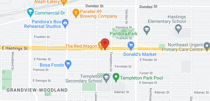 map of 212 2150 E HASTINGS STREET